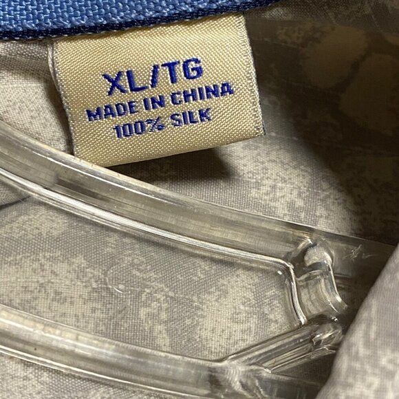 Tommy Bahamas Silk Tropical Purple Iris Floral Button Up Shirt Size XL - Picture 6 of 7